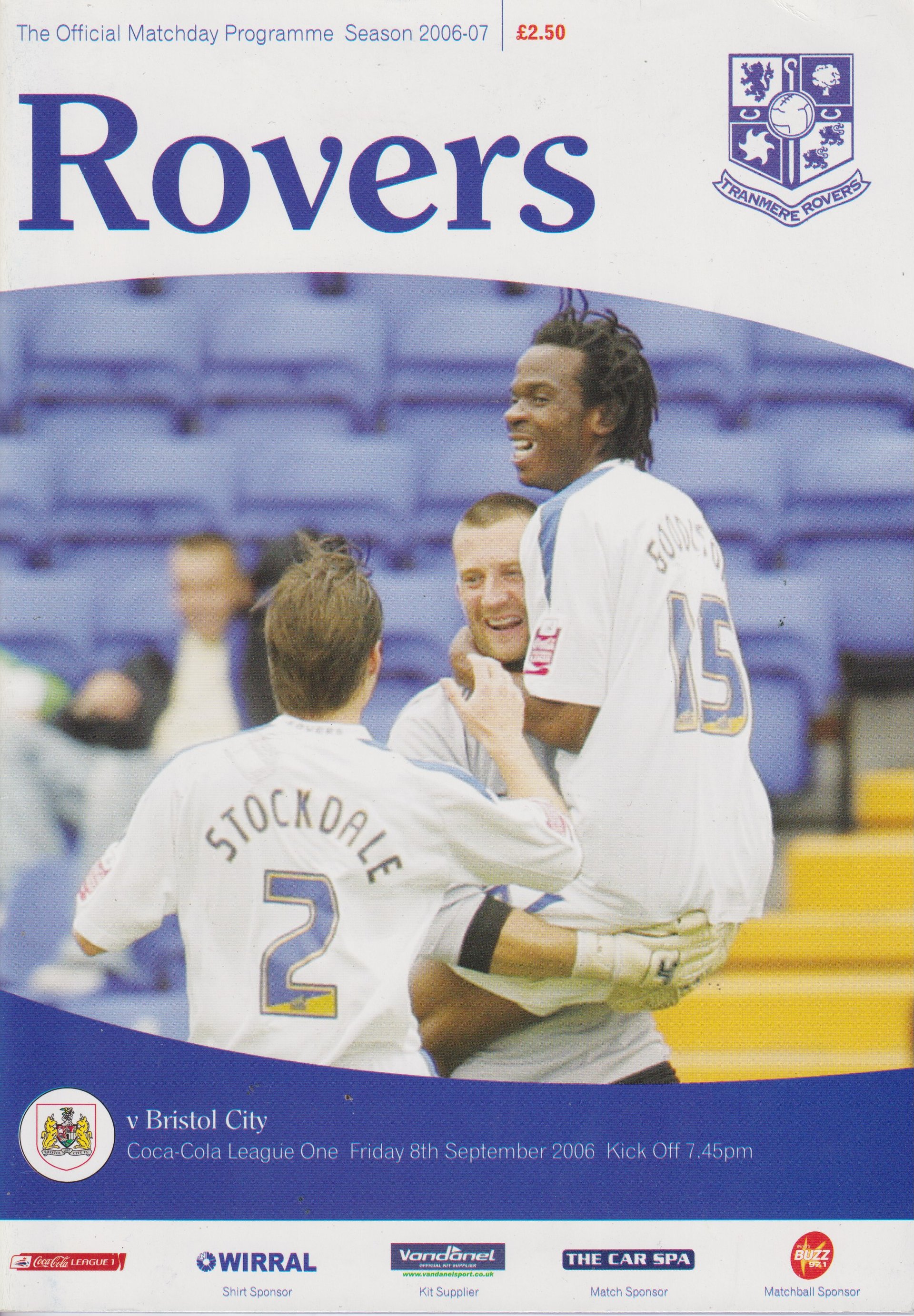 Tranmere Rovers v Bristol City match programme